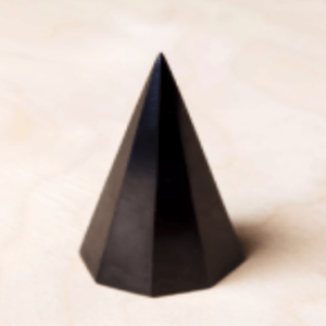 Octahedral high polished shungite pyramid