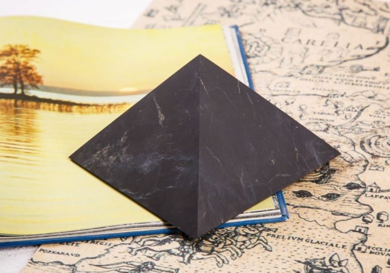 Unpolished shungite pyramid